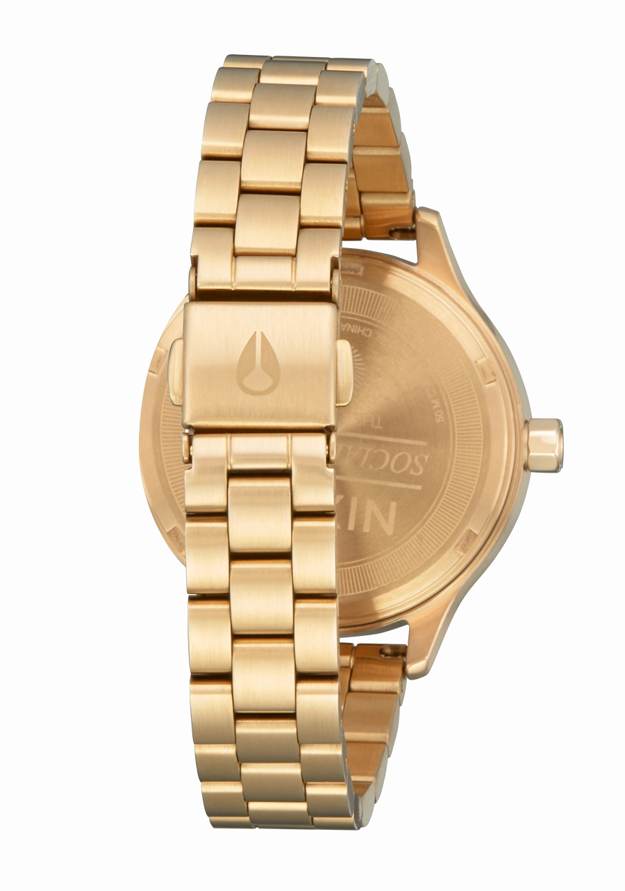 Nixon Optimist Stainless Steel Gold Dial Womens Watch A1342-5087-00
