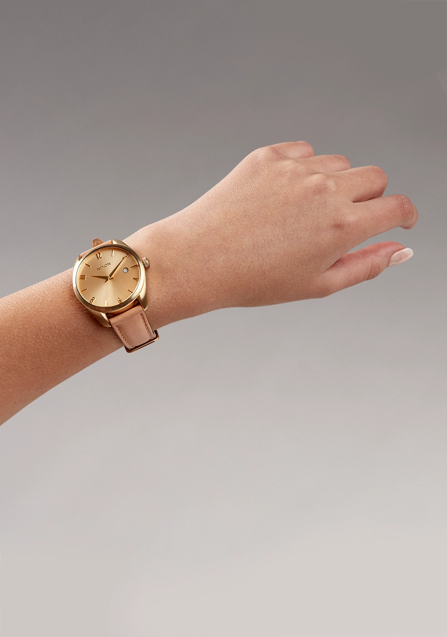 Nixon Thalia Leather Gold Dial Womens Watch A1343-5085-00