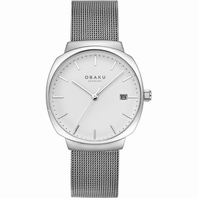 Obaku Felt Lille - Steel White Dial Silver Mesh Strap Lds V273LDCWMC