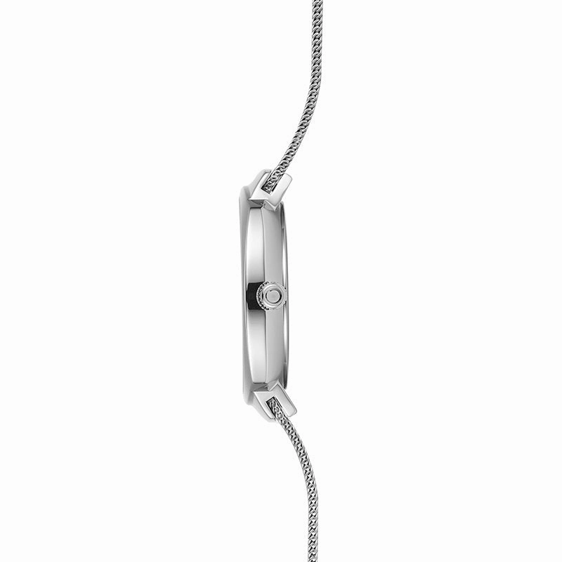 Obaku Felt Lille - Steel White Dial Silver Mesh Strap Lds V273LDCWMC