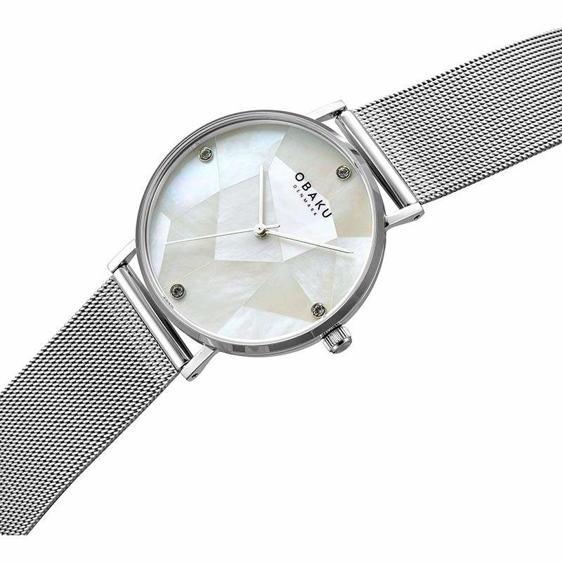 Obaku Mosaik Steel White 37mm Watch - V268LXCWMC