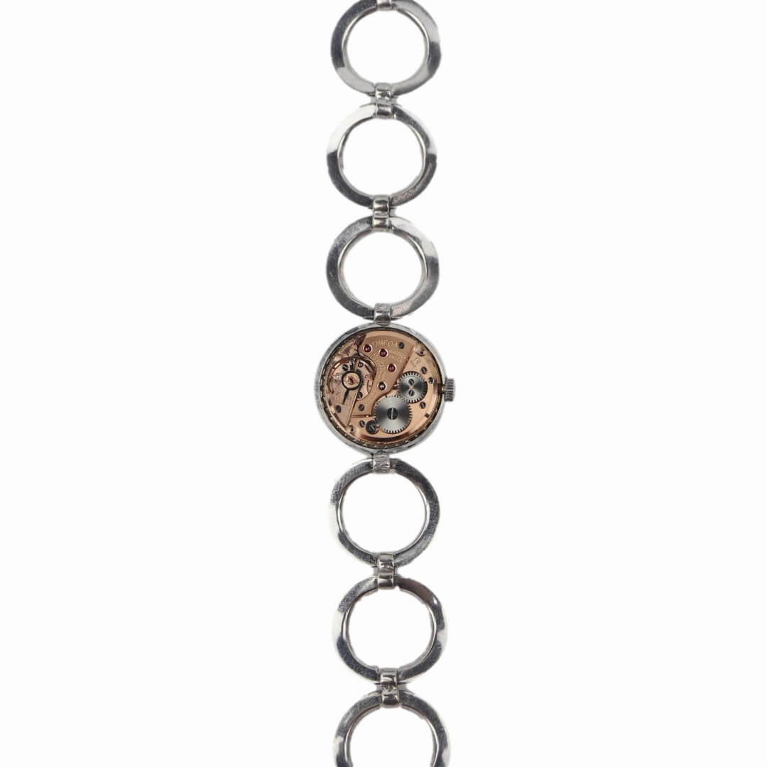 Omega 18k white gold cocktail watch with diamond bezel, 1964