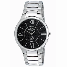 Oniss Men's Watch - Slim Quartz Black Dial Stainless Steel Bracelet | ON5549-MBK