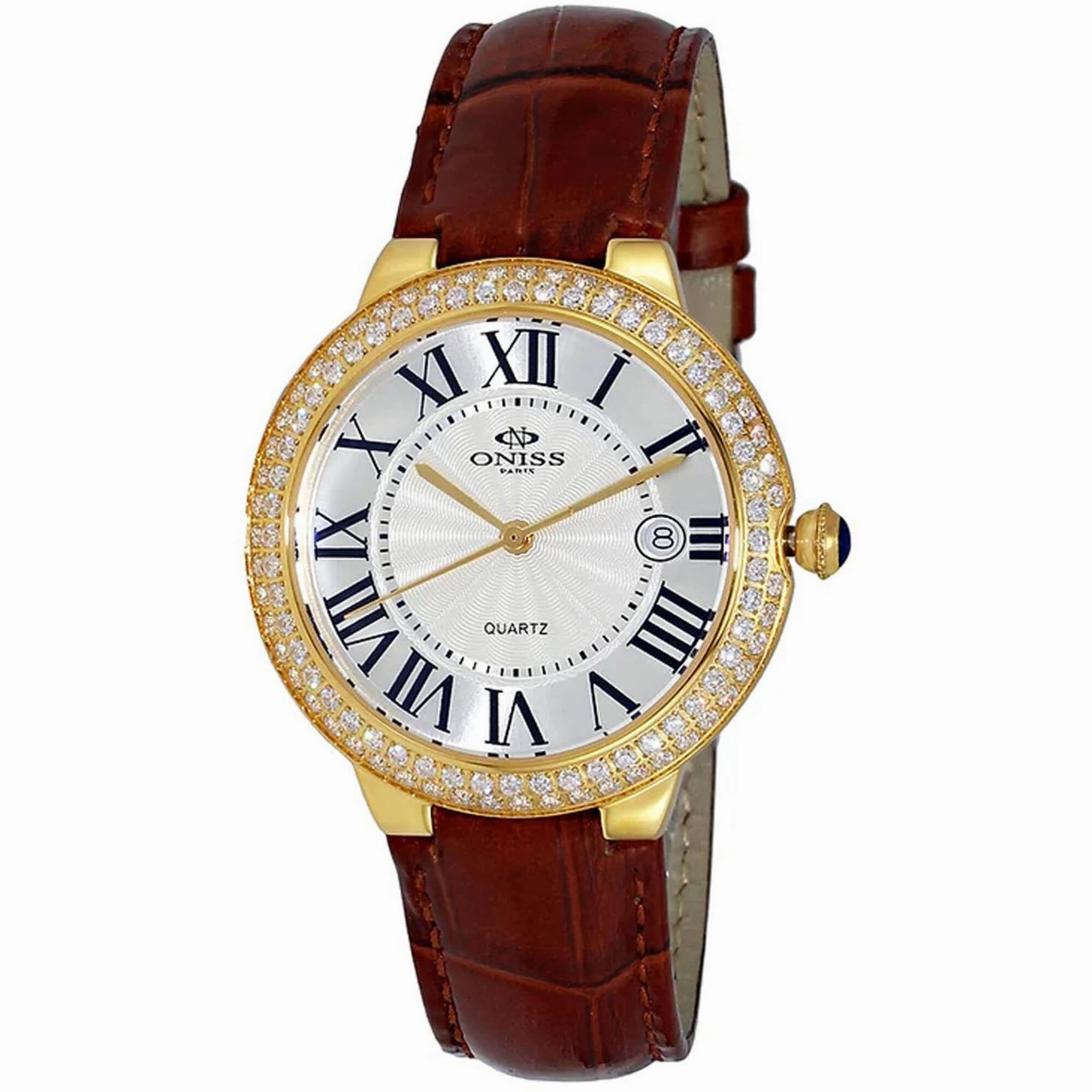 Oniss Women's Watch - Amor Blue Dial Plated Stainless Steel Bracelet | ON1111-LRGBU