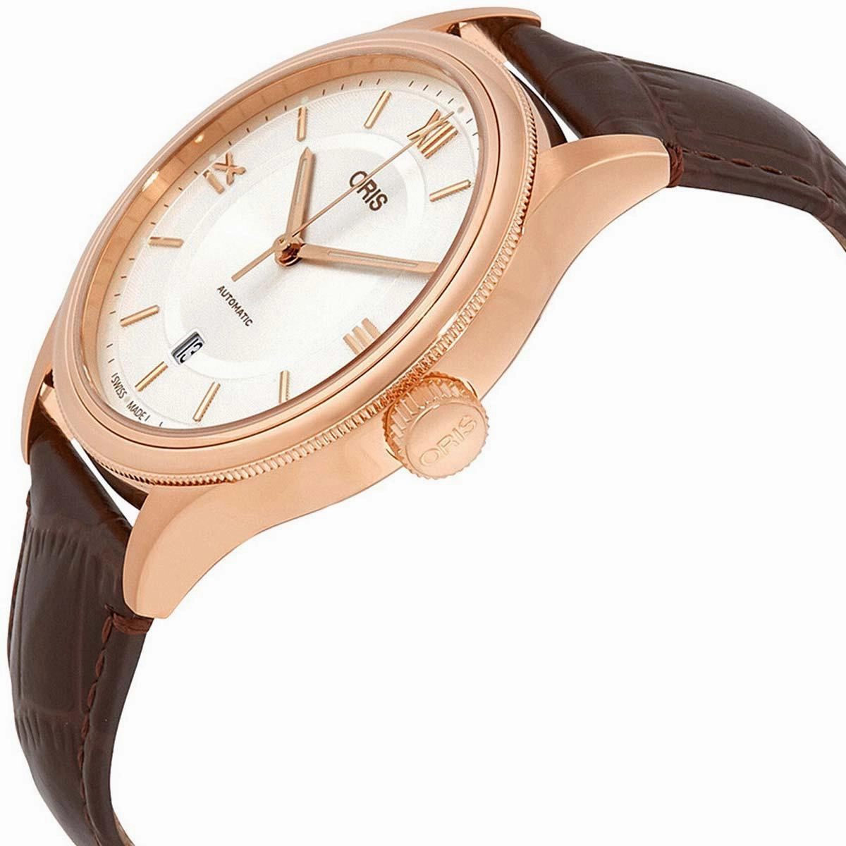 Oris Men's Automatic Watch - Classic Date Brown Leather Strap | 01 733 7719 4871LS