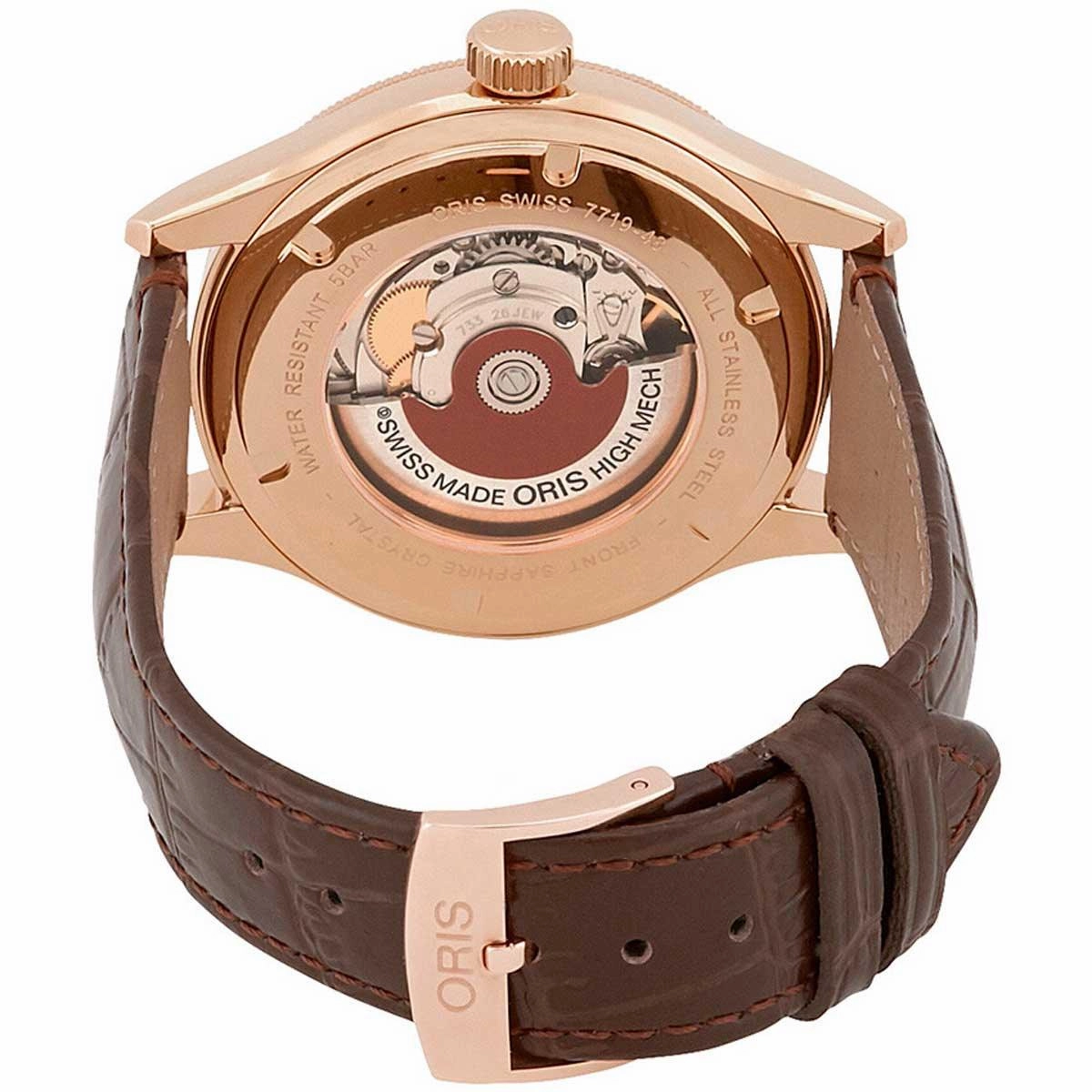 Oris Men's Automatic Watch - Classic Date Brown Leather Strap | 01 733 7719 4871LS