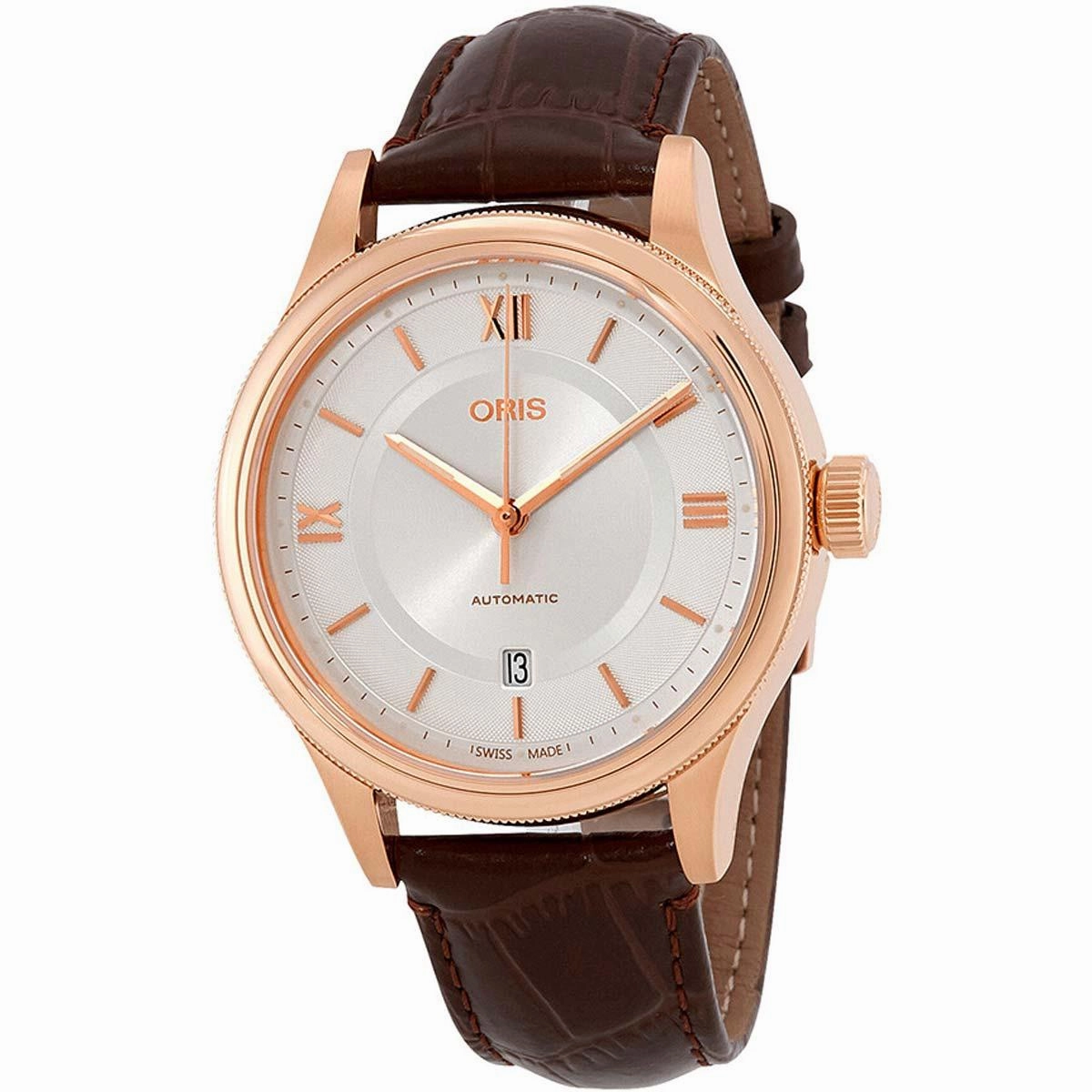 Oris Men's Automatic Watch - Classic Date Brown Leather Strap | 01 733 7719 4871LS