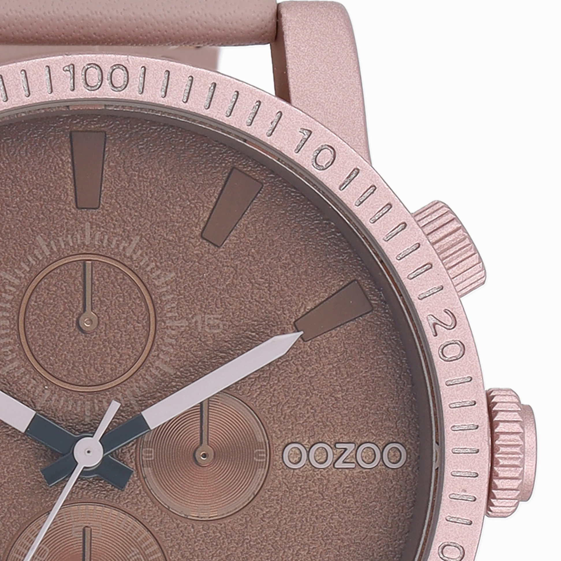 Pink grey OOZOO watch with leather strap - C11218