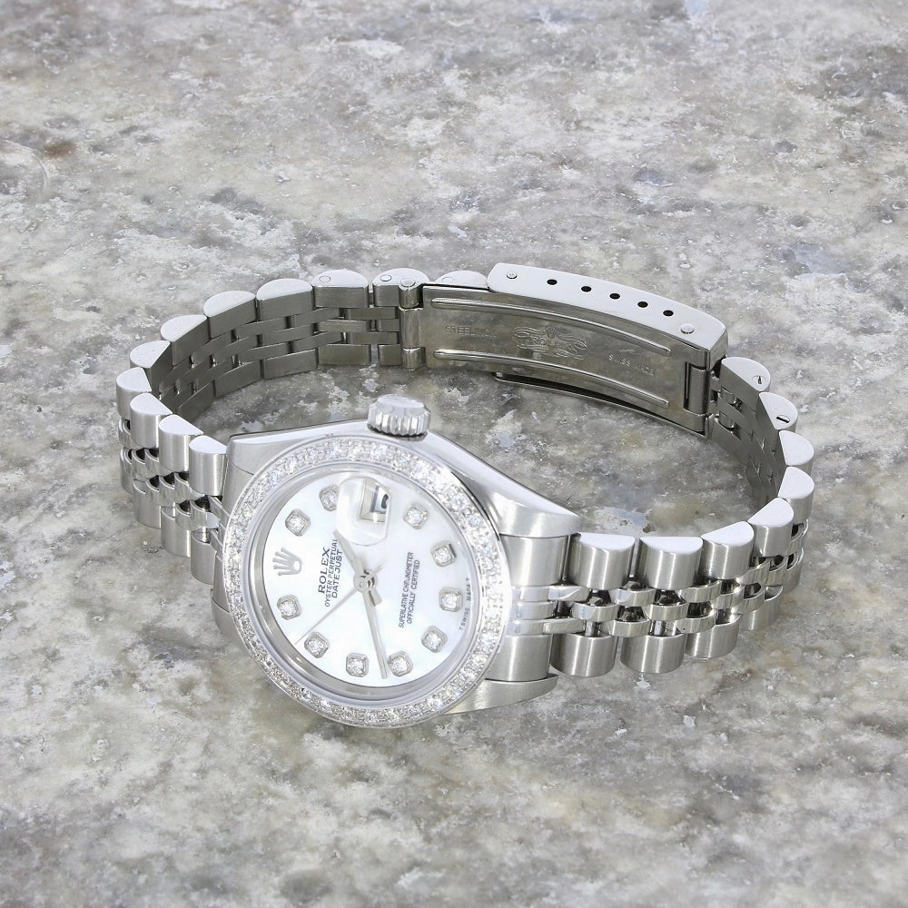 Pre Owned Rolex Lady Datejust Diamond Set Watch 69190 RW0619 Papers (1997)