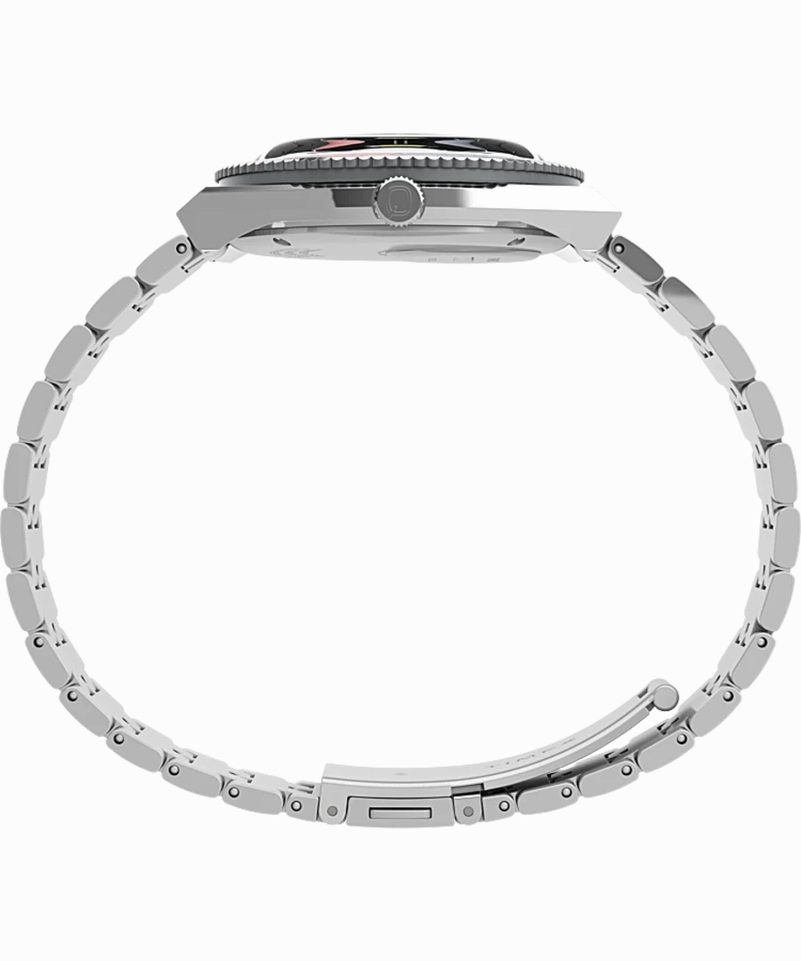Q Timex GMT 38mm Stainless Steel Bracelet Watch TW2V38000