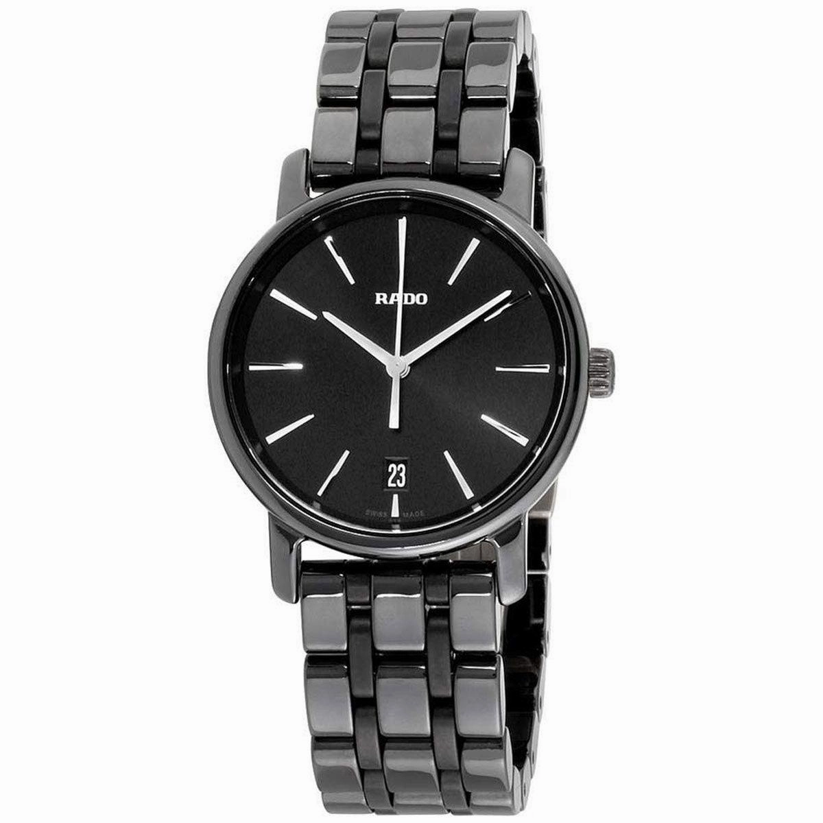 Rado Women's Swiss Quartz Watch - DiaMaster Black Ceramic Bracelet | R14063182