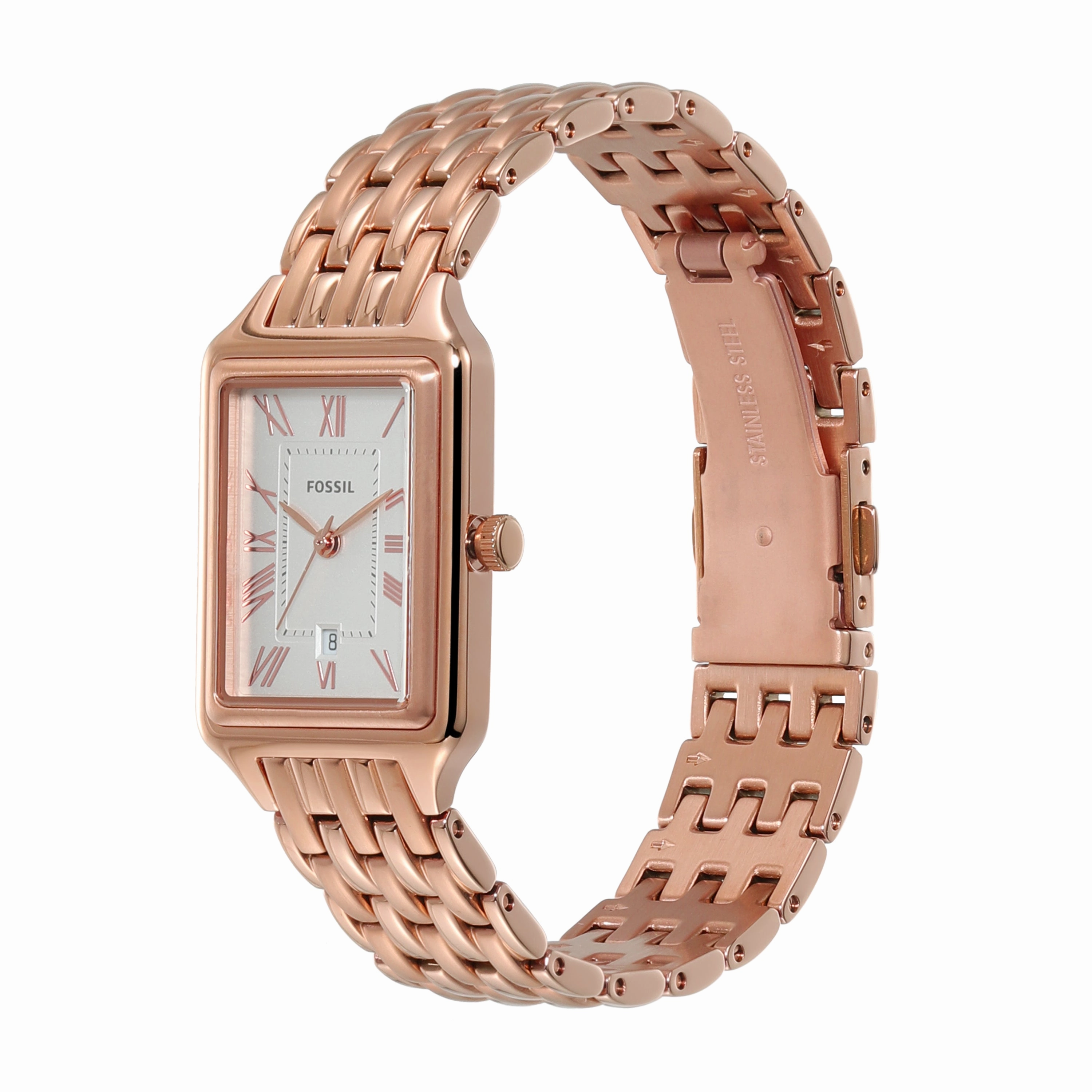 Raquel Rose Gold-Tone Stainless Steel Watch with Date by Fossil - ES5271