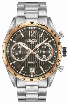 Roamer - 510902 49 64 50  - SUPERIOR CHRONO II Stainless Steel Watch For Men's