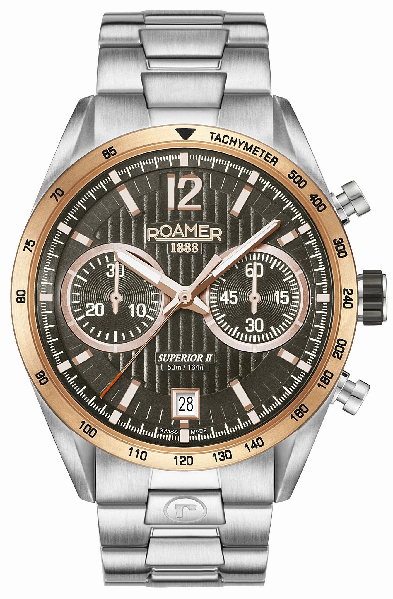 Roamer - 510902 49 64 50  - SUPERIOR CHRONO II Stainless Steel Watch For Men's