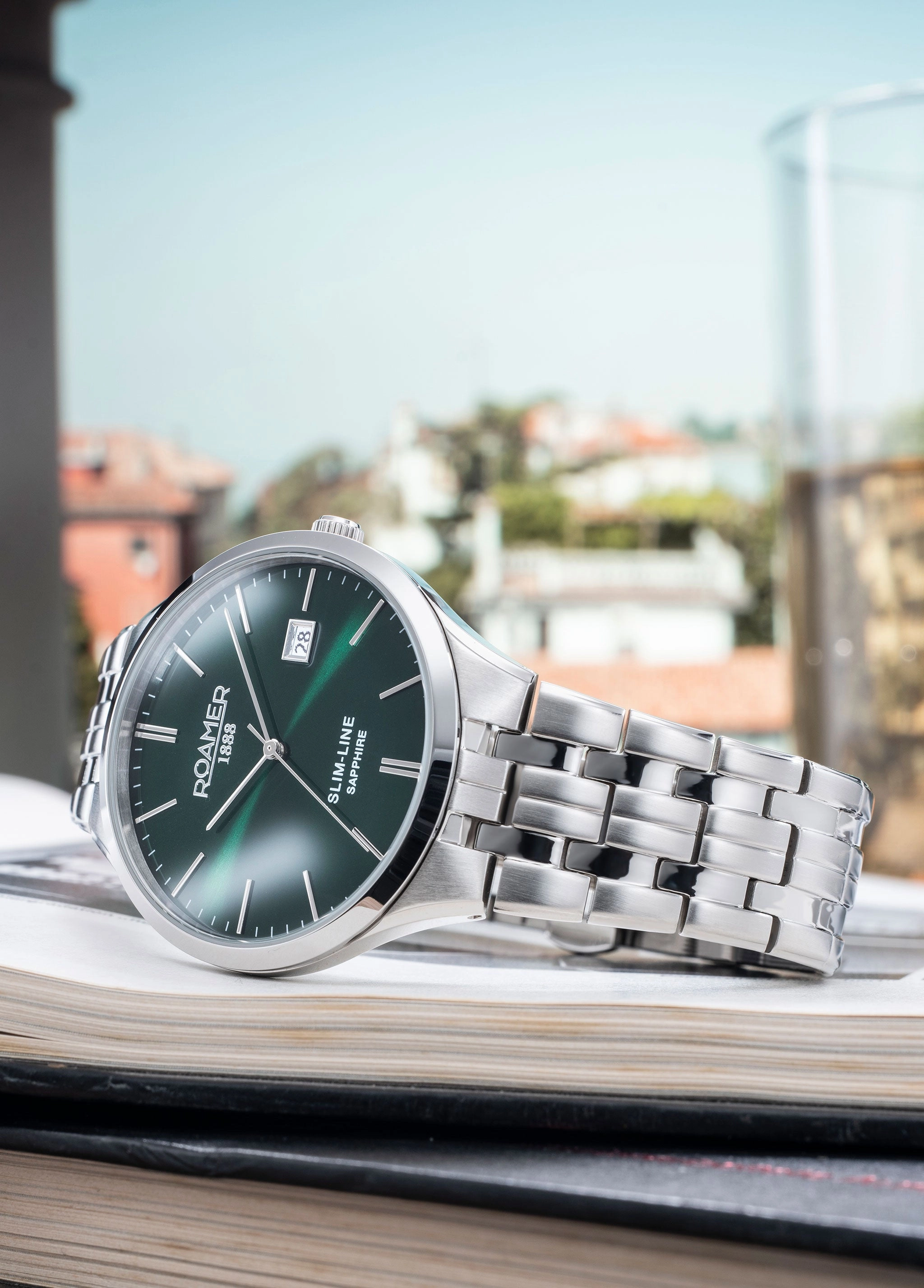 Roamer Slim-Line Classic Green 40mm Watch 512833 41 75 20