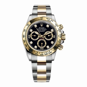 Rolex Cosmograph Daytona 40mm - Ref: 116503-0011 - Black Diamond Dial & Gold Bezel, Two Tone Stainless Steel & 18K Yellow Gold Oyster Bracelet Men's Watch