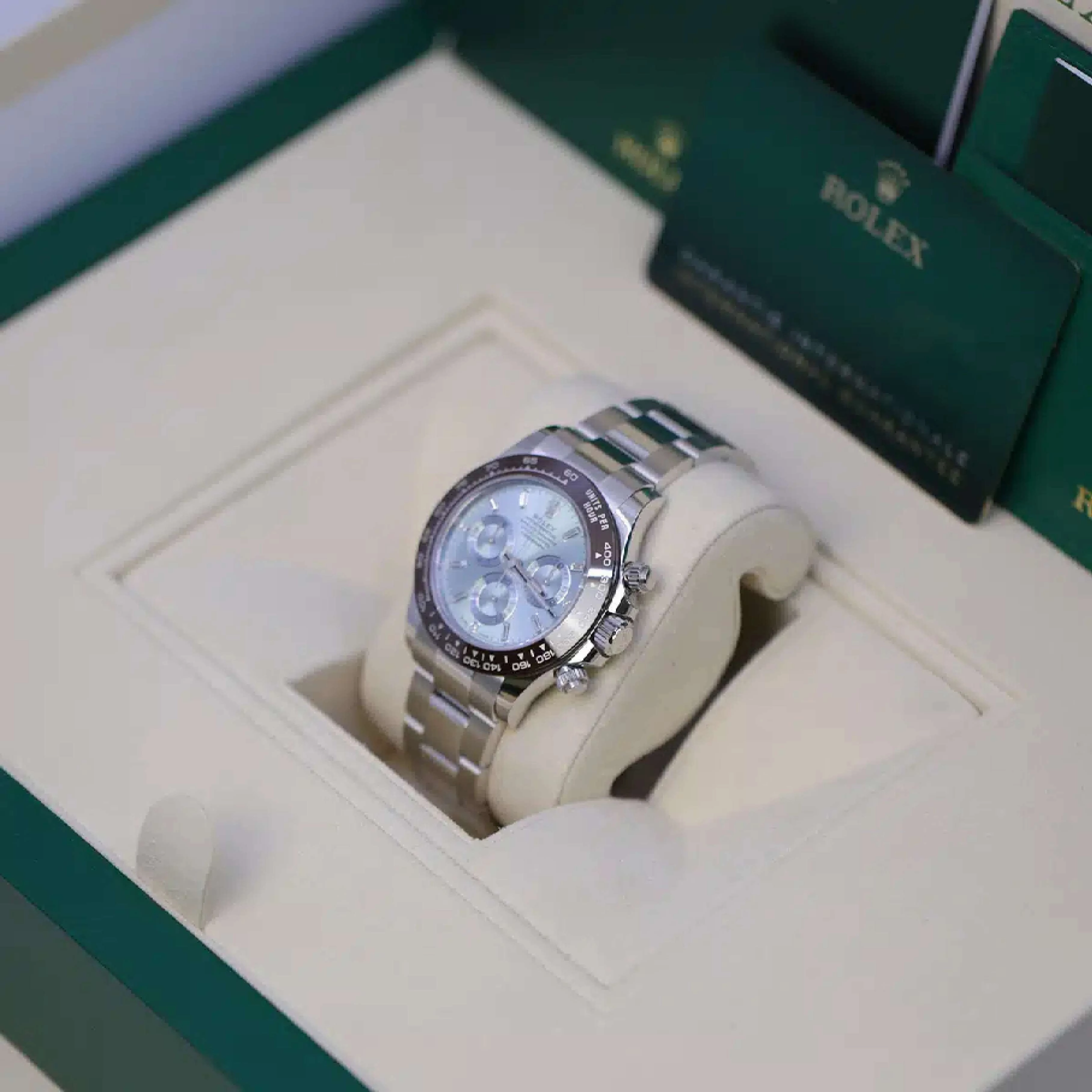 Rolex Cosmograph Daytona 40mm - Ref: 116506-0002 - Ice Blue Index Dial & Ceramic Bezel, Platinum Oyster Bracelet Men's Watch