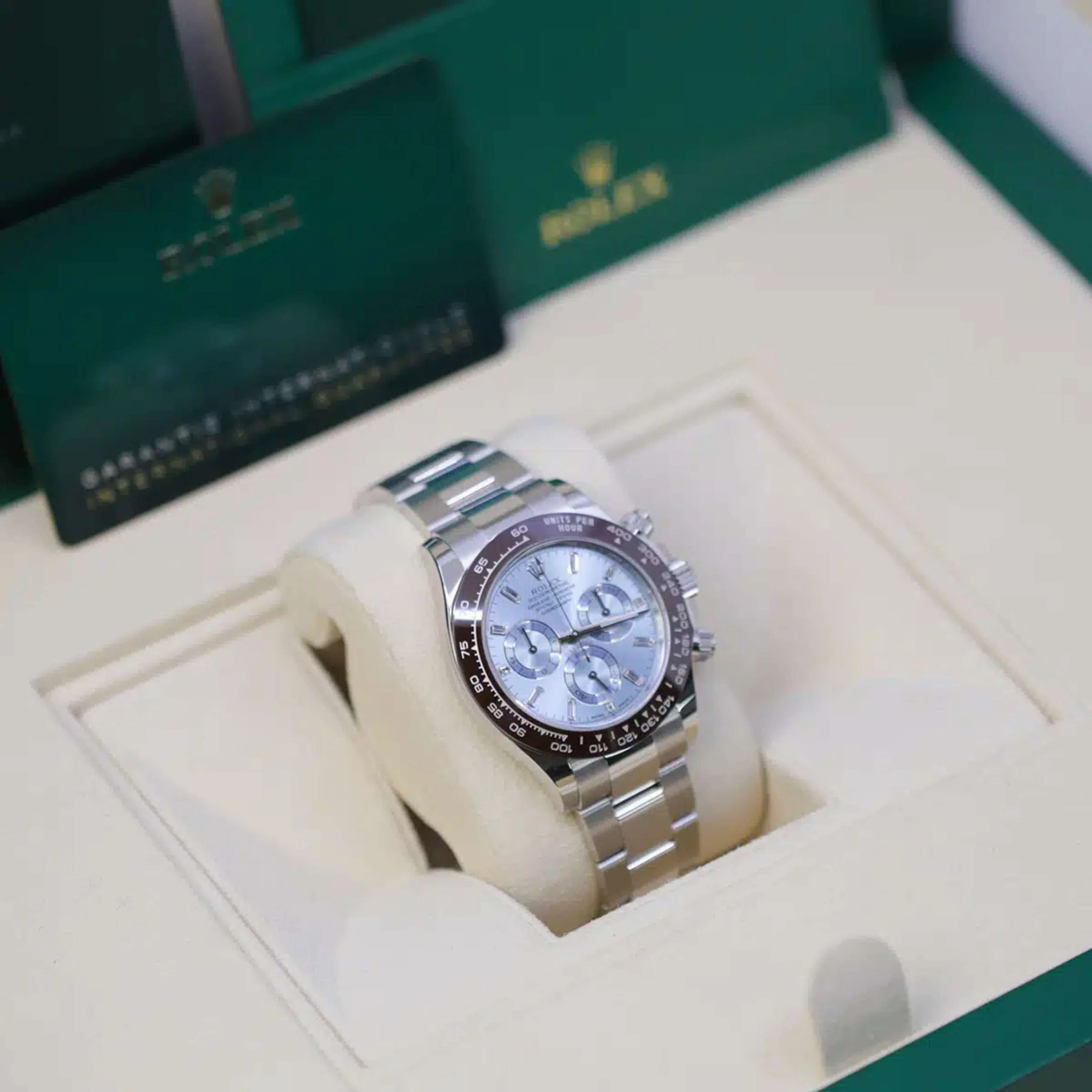 Rolex Cosmograph Daytona 40mm - Ref: 116506-0002 - Ice Blue Index Dial & Ceramic Bezel, Platinum Oyster Bracelet Men's Watch