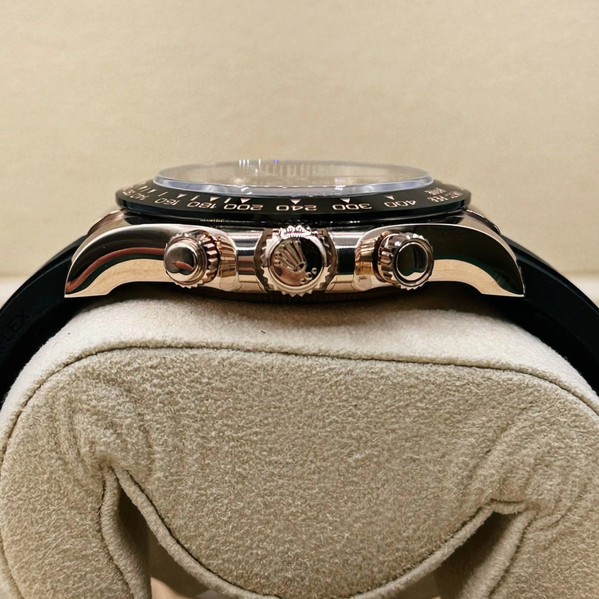 Rolex Cosmograph Daytona 40mm - Ref: 116515ln-0057 - Black Diamond Dial & Ceramic Bezel, 18K Rose Gold Case Black Oysterflex Bracelet Men's Watch