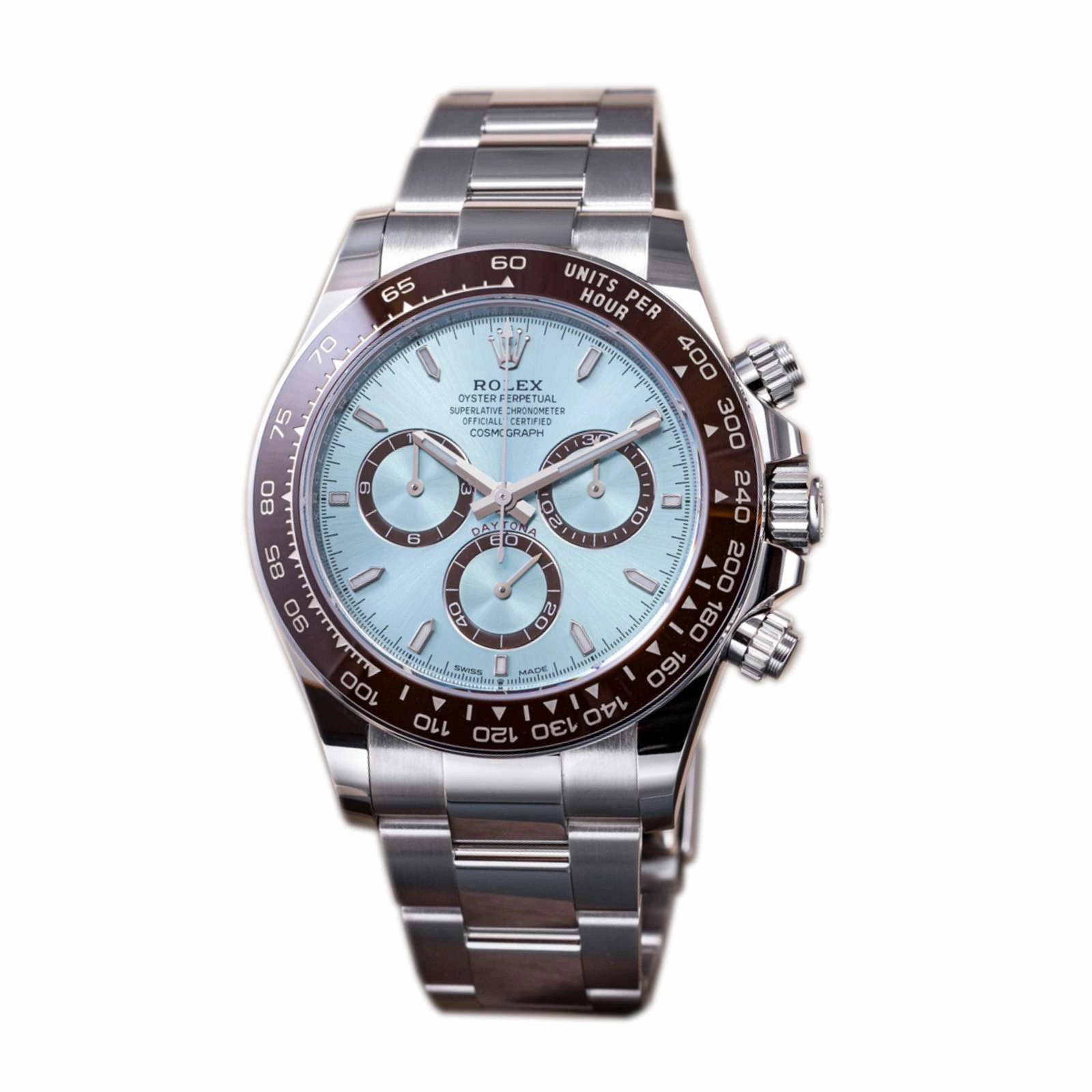 Rolex Cosmograph Daytona 40mm - Ref: 126506 - Ice Blue Index Dial & Ceramic Bezel, Platinum Oyster Bracelet Men's Watch