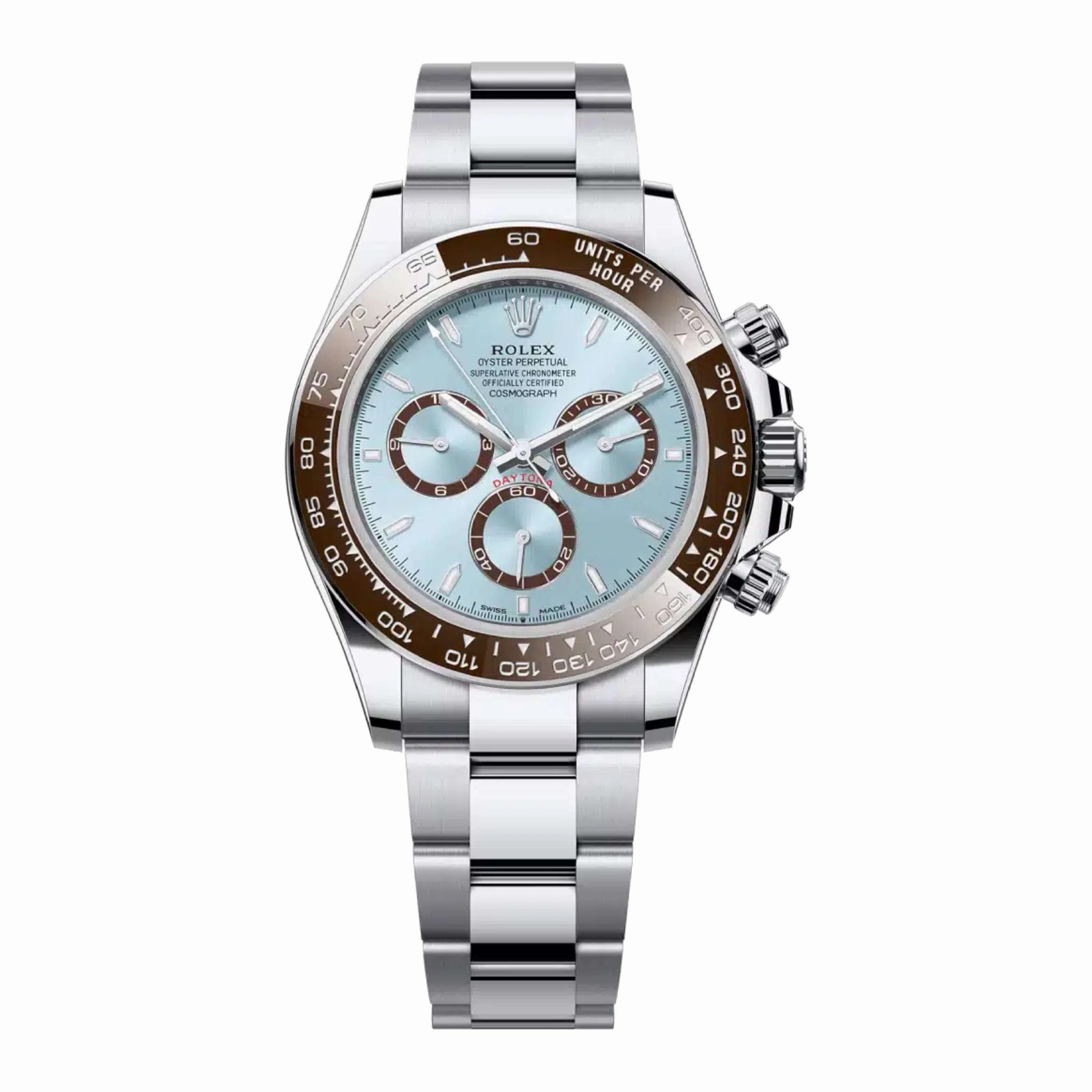 Rolex Cosmograph Daytona 40mm - Ref: 126506 - Ice Blue Index Dial & Ceramic Bezel, Platinum Oyster Bracelet Men's Watch