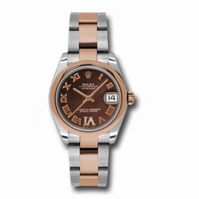 Rolex Datejust 31mm - Ref: 178241 chdro - Chocolate Diamond Dial, Two Tone Stainless Steel & 18K Rose Gold Oyster Bracelet Women's Watch