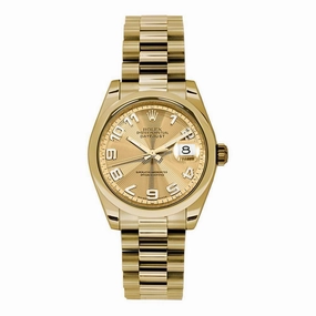 Rolex Datejust 31mm - Ref: 178248 chcap - Champagne Dial, 18K Yellow Gold President Bracelet Women's Watch