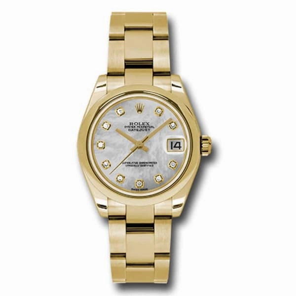 Rolex Datejust 31mm - Ref: 178248 mdo - White Mother of Pearl Dial, 18K Yellow Gold Oyster Bracelet Women's Watch