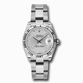 Rolex Datejust 31mm - Ref: 178274-0030 - Silver Diamond Dial, Stainless Steel Oyster Bracelet Women's Watch