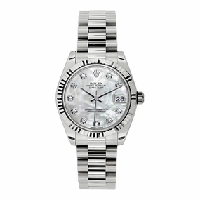 Rolex Datejust 31mm - Ref: 178279 mdp - White Mother of Pearl Dial, 18K White Gold President Bracelet Women's Watch