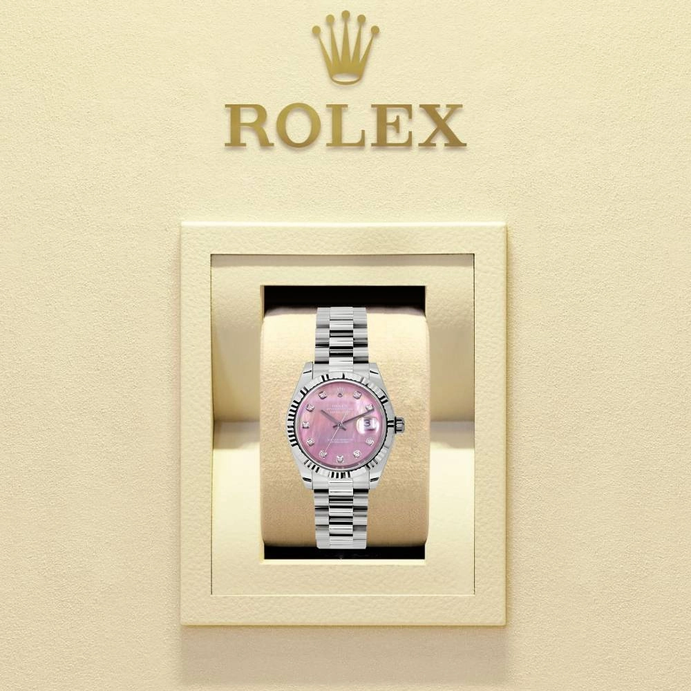 Rolex Datejust 31mm - Ref: 178279 pmdp - Pink Dial, 18K White Gold President Bracelet Women's Watch