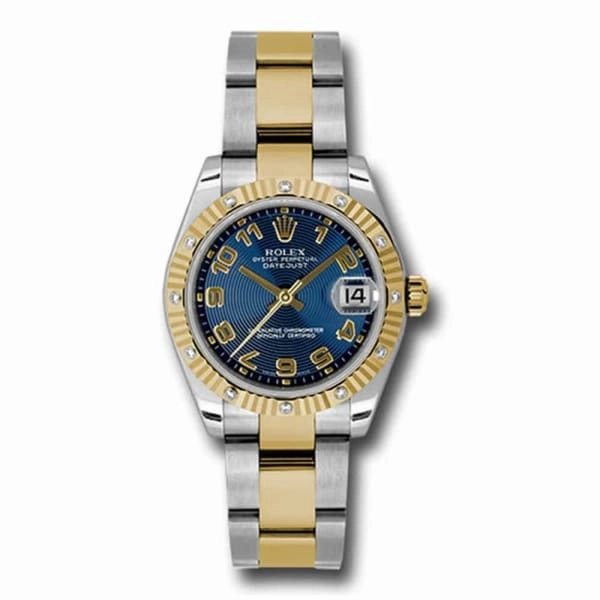 Rolex Datejust 31mm - Ref: 178313 blcao - Blue Dial & Diamond Bezel, Two Tone Stainless Steel & 18K Yellow Gold Oyster Bracelet Women's Watch