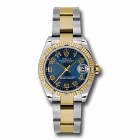 Rolex Datejust 31mm - Ref: 178313 blcao - Blue Dial & Diamond Bezel, Two Tone Stainless Steel & 18K Yellow Gold Oyster Bracelet Women's Watch