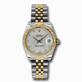 Rolex Datejust 31mm - Ref: 178343 sdj - Grey Diamond Dial & Diamond Bezel, Two Tone Stainless Steel & 18K Yellow Gold Jubilee Bracelet Women's Watch