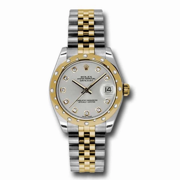 Rolex Datejust 31mm - Ref: 178343 sdj - Grey Diamond Dial & Diamond Bezel, Two Tone Stainless Steel & 18K Yellow Gold Jubilee Bracelet Women's Watch