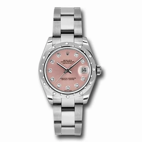 Rolex Datejust 31mm - Ref: 178344-0067 - Pink Dial & Diamond Bezel, Stainless Steel Oyster Bracelet Women's Watch