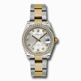 Rolex Datejust 31mm - Ref: 178383 sjdo - Silver Jubilee Diamond Dial & Diamond Bezel, Two Tone Stainless Steel & 18K Yellow Gold Oyster Bracelet Women's Watch