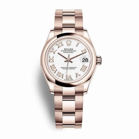 Rolex Datejust 31mm - Ref: 278245-0017 - White Dial, 18K Rose Gold Oyster Bracelet Women's Watch