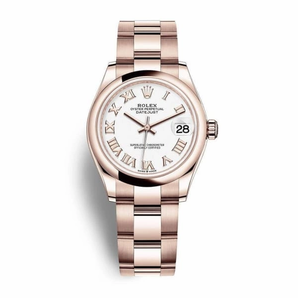 Rolex Datejust 31mm - Ref: 278245-0017 - White Dial, 18K Rose Gold Oyster Bracelet Women's Watch