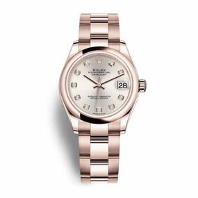 Rolex Datejust 31mm - Ref: 278245-0037 - Silver Dial, 18K Rose Gold Oyster Bracelet Women's Watch