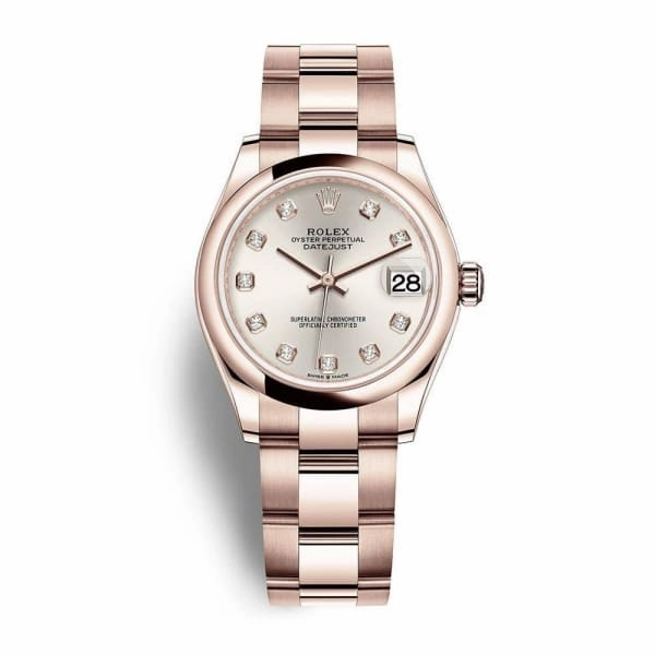 Rolex Datejust 31mm - Ref: 278245-0037 - Silver Dial, 18K Rose Gold Oyster Bracelet Women's Watch