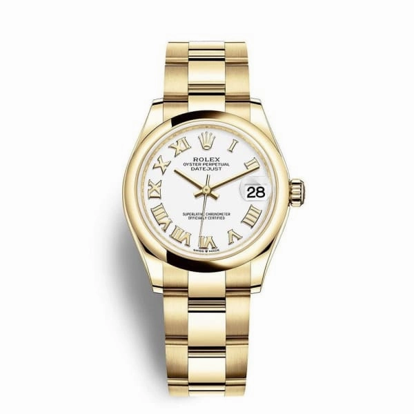 Rolex Datejust 31mm - Ref: 278248-0019 - White Dial, 18K Yellow Gold Oyster Bracelet Women's Watch