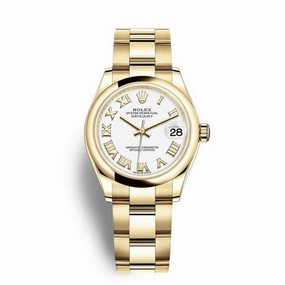 Rolex Datejust 31mm - Ref: 278248-0019 - White Dial, 18K Yellow Gold Oyster Bracelet Women's Watch