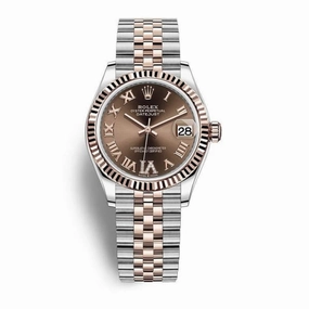 Rolex Datejust 31mm - Ref: 278271-0004 - Chocolate Roman Diamond Dial, Two Tone Stainless Steel & 18K Rose Gold Jubilee Bracelet Women's Watch