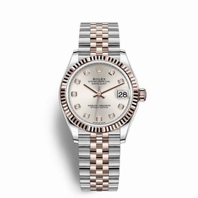 Rolex Datejust 31mm - Ref: 278271-0016 - Silver Diamond Dial, Two Tone Stainless Steel & 18K Rose Gold Jubilee Bracelet Women's Watch