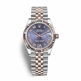 Rolex Datejust 31mm - Ref: 278271-0020 - Aubergine Purple Diamond Roman Dial, Two Tone Stainless Steel & 18K Rose Gold Jubilee Bracelet Women's Watch