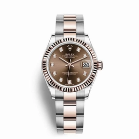 Rolex Datejust 31mm - Ref: 278271-0027 - Chocolate Diamond Dial, Two Tone Stainless Steel & 18K Rose Gold Oyster Bracelet Women's Watch