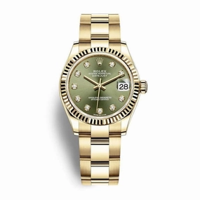 Rolex Datejust 31mm - Ref: 278278-0018 - Green Dial, 18K Yellow Gold Oyster Bracelet Women's Watch