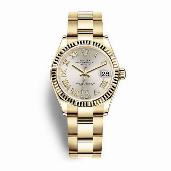 Rolex Datejust 31mm - Ref: 278278-0027 - Silver Dial, 18K Yellow Gold Oyster Bracelet Women's Watch