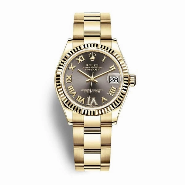 Rolex Datejust 31mm - Ref: 278278-0031 - Grey Dial, 18K Yellow Gold Oyster Bracelet Women's Watch